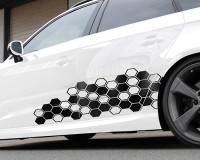 Car Design Sticker HEXAGON schwarz matt