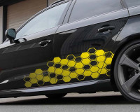 Car Design Sticker HEXAGON gold chrom matt
