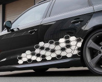 Car Design Sticker HEXAGON silber chrom matt