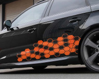 Car Design Sticker HEXAGON orange chrom matt