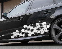 Car Design Sticker HEXAGON white matt