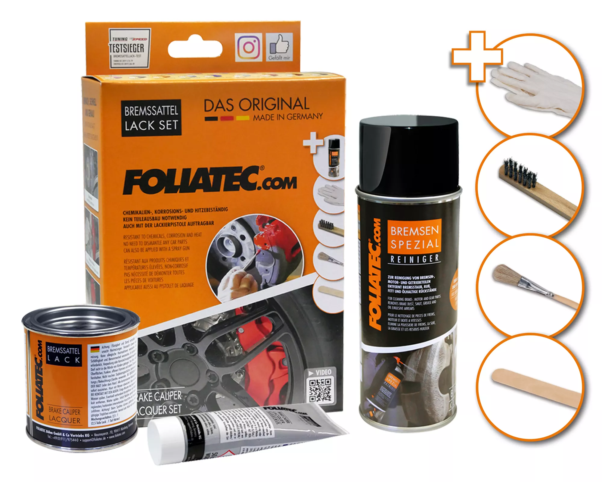 Foliatec Brake caliper paint kit - Midnight black matt for Honda ✓ AKR  Performance